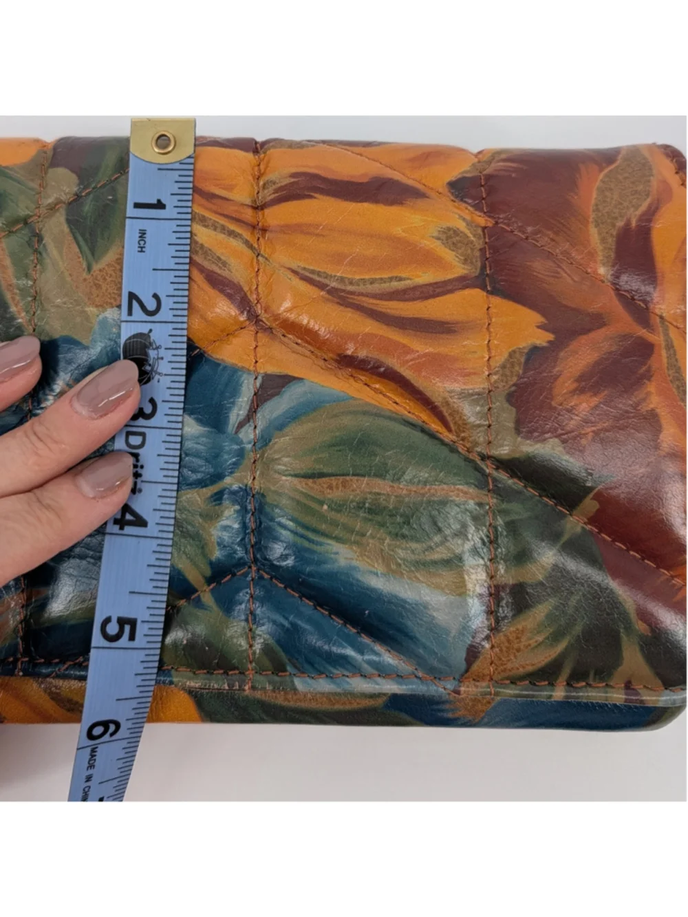 Patricia Nash Penley Marigold Harvest Quilted Leather Crossbody Clutch Dust Bag